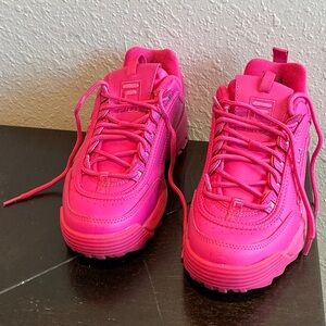 Women Fila Hot Pink Sneakers Size 9